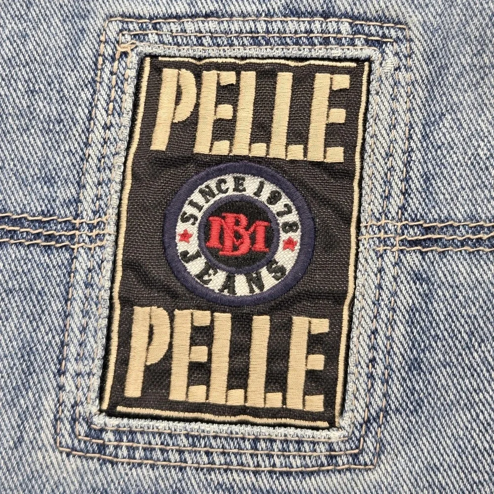 VTG Pelle Pelle Jeans Mens 34x33 Blue Wide Leg Skater Y2K Hip Hop